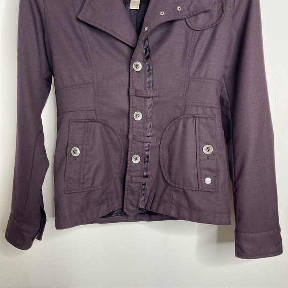 DIESEL Y2K Diesel Wool Military Style Jacket Deep Eggplant Purple Sz M - Picture 14 of 16